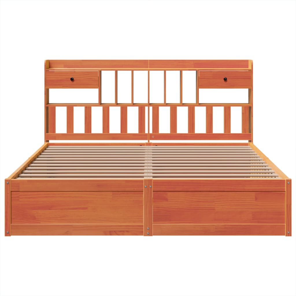 Solid Pine Bed Frame, Wax Brown, 180x200cm Super King Size