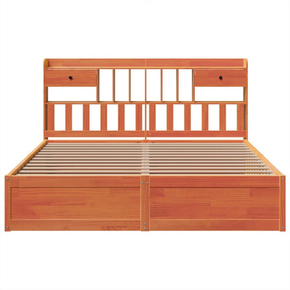 Solid Pine Bed Frame, Wax Brown, 180x200cm Super King Size