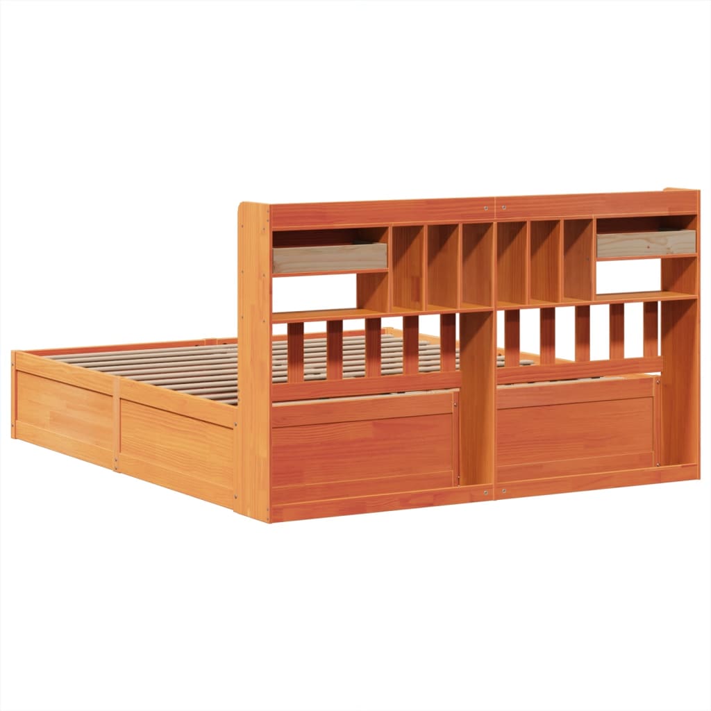 Solid Pine Bed Frame, Wax Brown, 180x200cm Super King Size