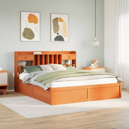 Solid Pine Bed Frame, Wax Brown, 180x200cm Super King Size
