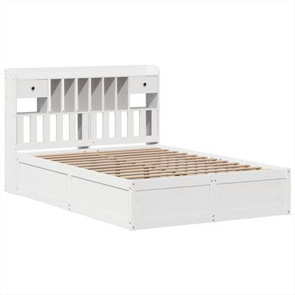 White Solid Pine Wood Bed Frame 160x200 cm - No Mattress Included