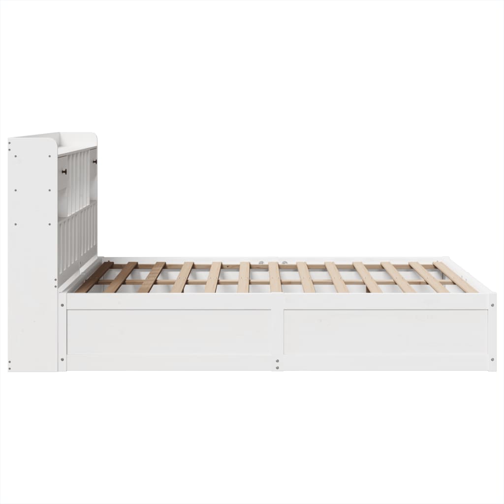 White Solid Pine Wood Bed Frame 160x200 cm - No Mattress Included