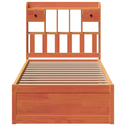 Solid Pine Bed Frame Wax Brown 100x200 cm - No Mattress