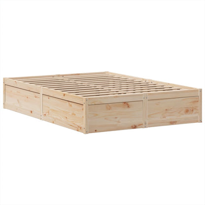 Solid Pine Wood Bed Frame 140x190 cm - Durable & Stylish Design