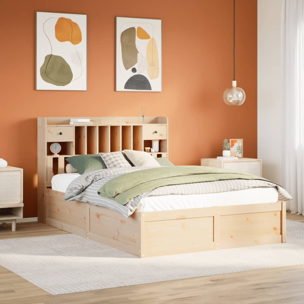 Solid Pine Wood Bed Frame 140x190 cm - Durable & Stylish Design