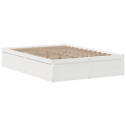 White Solid Pine Bed Frame 140x190cm - No Mattress Included