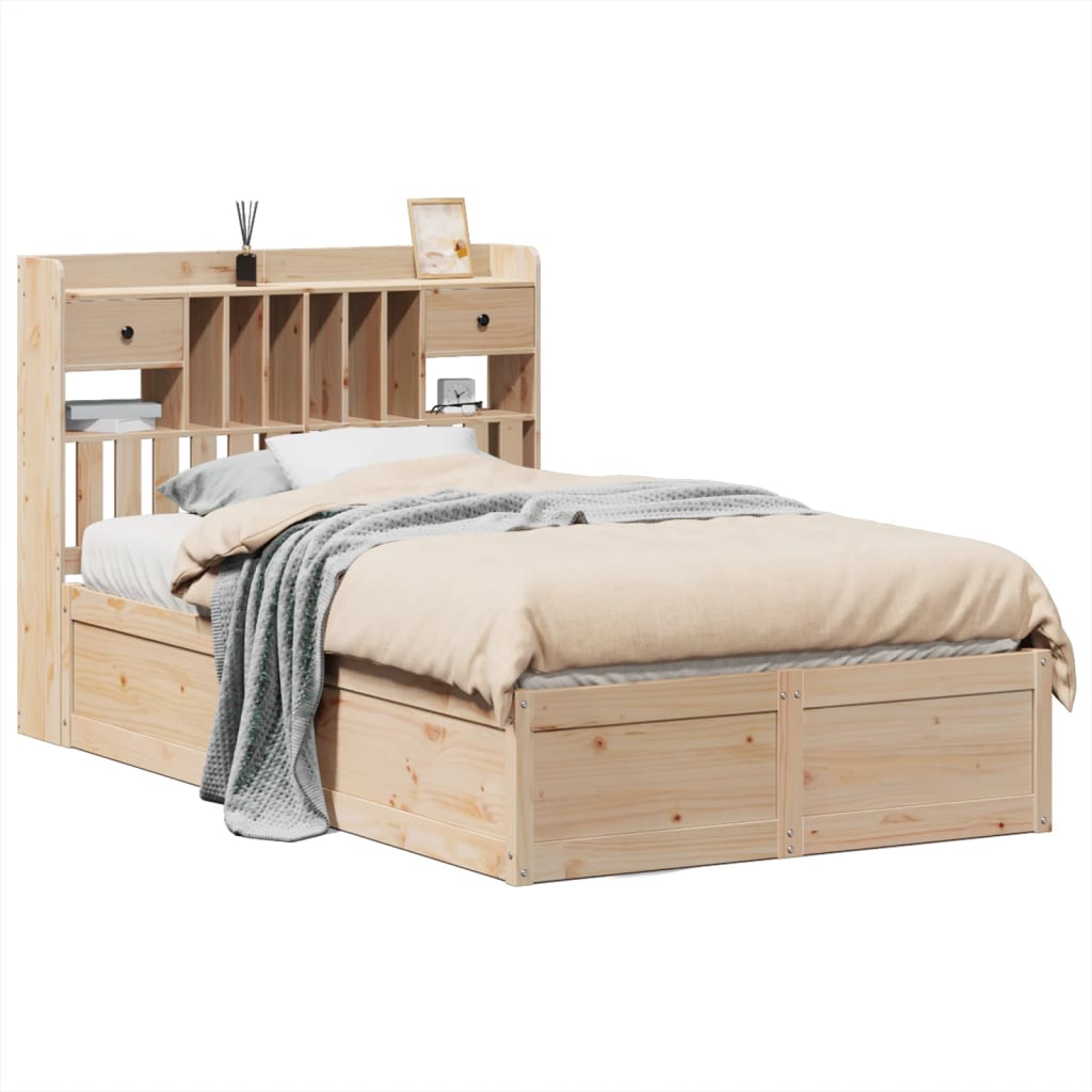 Solid Wood Pine Double Bed Frame 135x190 cm - No Mattress Included