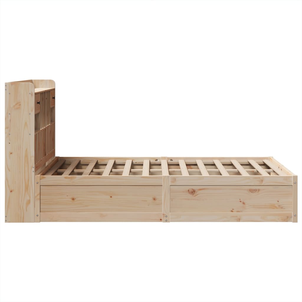 Solid Wood Pine Double Bed Frame 135x190 cm - No Mattress Included