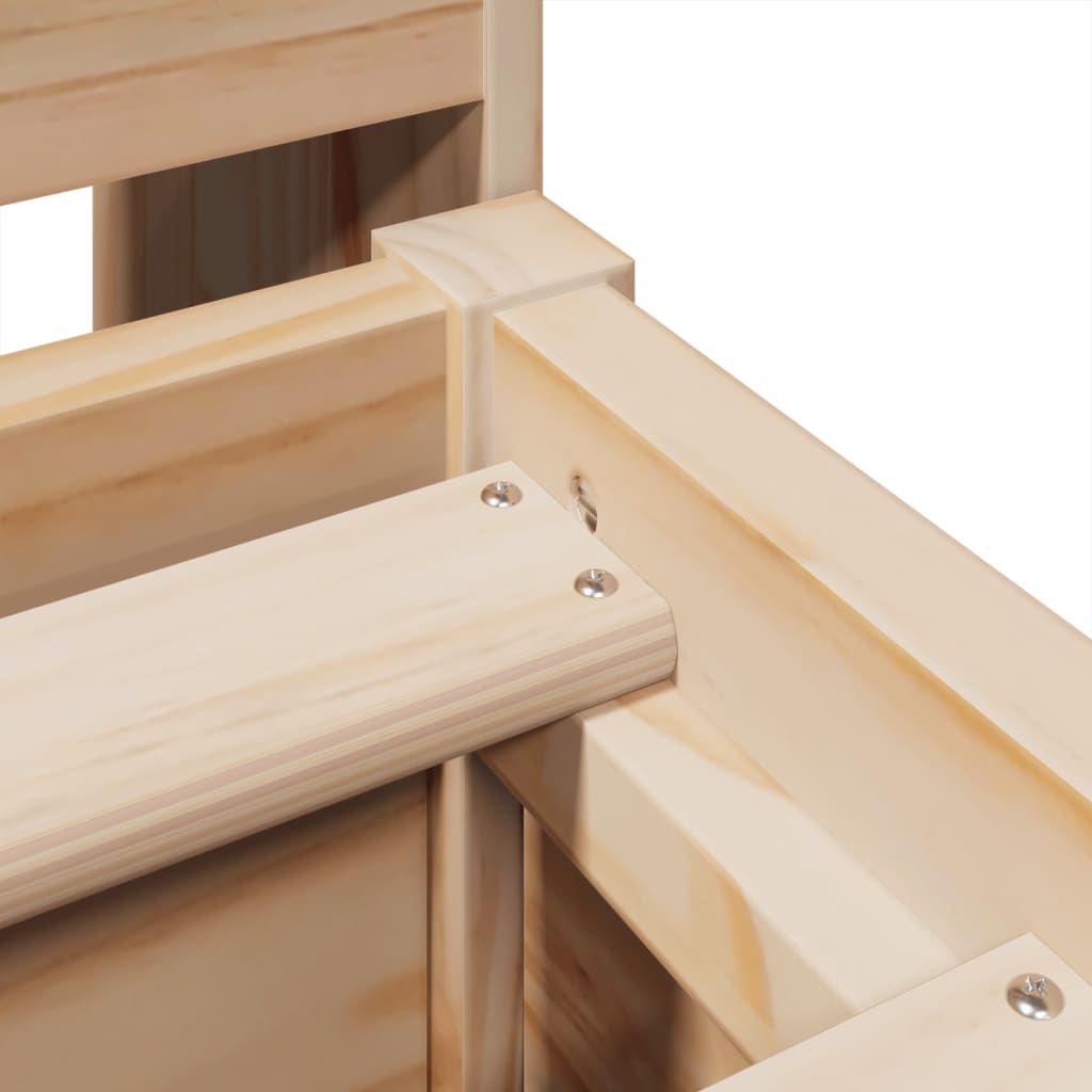 Solid Wood Pine Double Bed Frame 135x190 cm - No Mattress Included