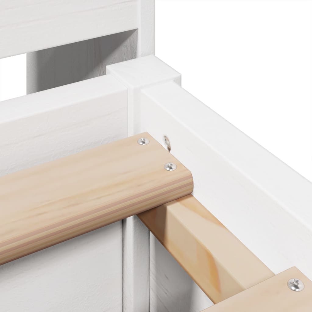White Pine Wood Double Bed Frame 135x190 cm - No Mattress