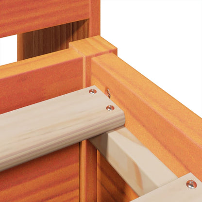Bed Frame without Mattress Wax Brown 135x190 cm Double Solid Wood Pine