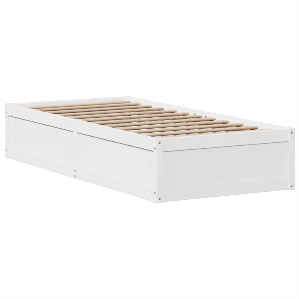 Solid Pine White Bed Frame 75x190 cm - Small Single Size