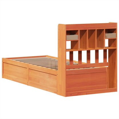 Solid Pine Bed Frame, Wax Brown, 75x190 cm Small Single