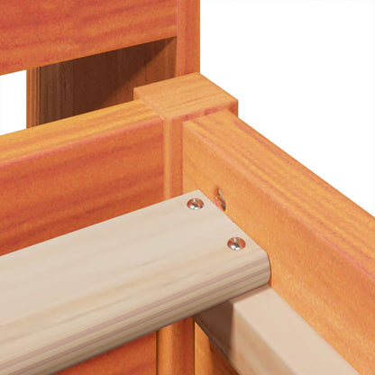 Solid Pine Bed Frame, Wax Brown, 75x190 cm Small Single