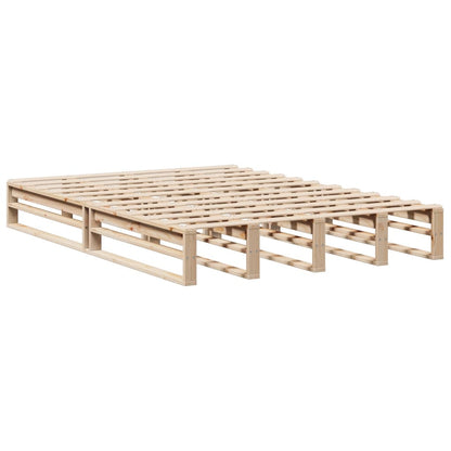 Solid Wood Bookcase Bed Frame 120x200 cm, No Mattress Included
