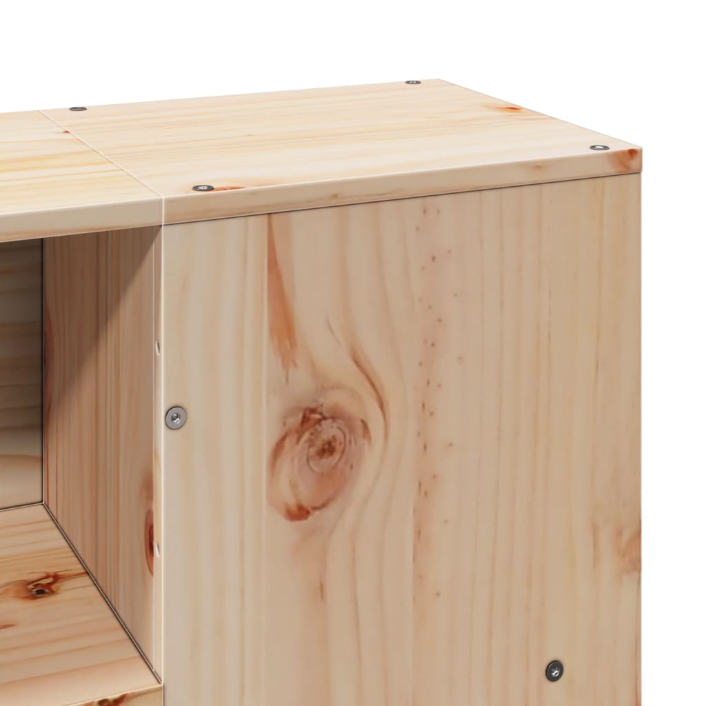 Solid Wood Bookcase Bed Frame 120x200 cm, No Mattress Included