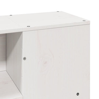 Solid Wood White King Size Bookcase Bed Frame 150x200 cm