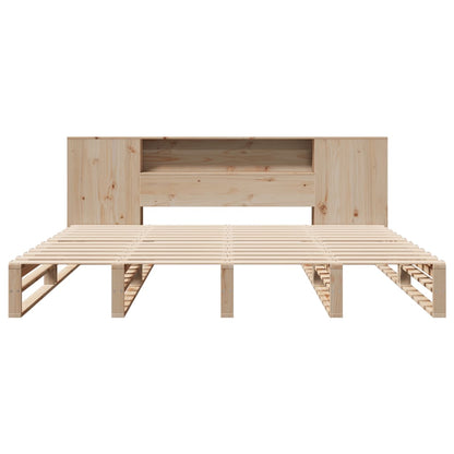 Solid Wood Super King Bookcase Bed 180x200 cm - No Mattress