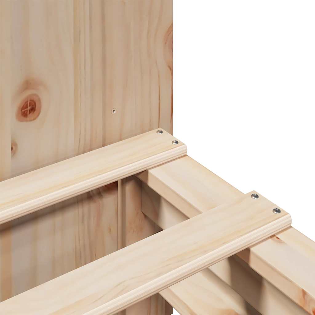 Solid Wood 200x200 cm Bookcase Bed Frame - No Mattress Included