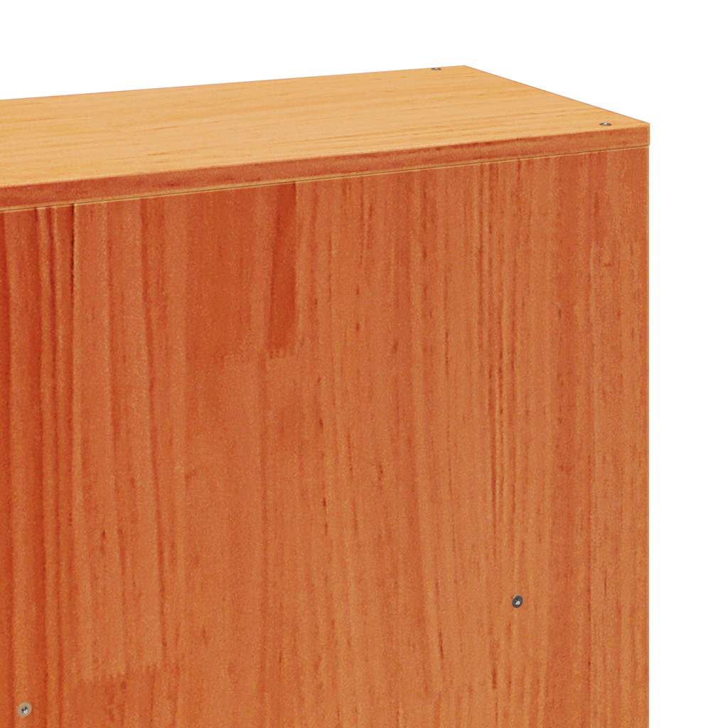 Bookcase Bed without Mattress Wax Brown 200x200 cm Solid Wood