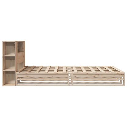 Solid Wood Bookcase Bed 120x190 cm - Small Double, No Mattress