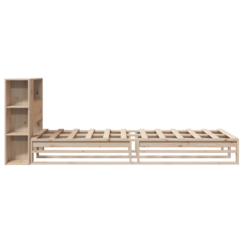 Solid Wood Bookcase Bed 100x200 cm - No Mattress Included