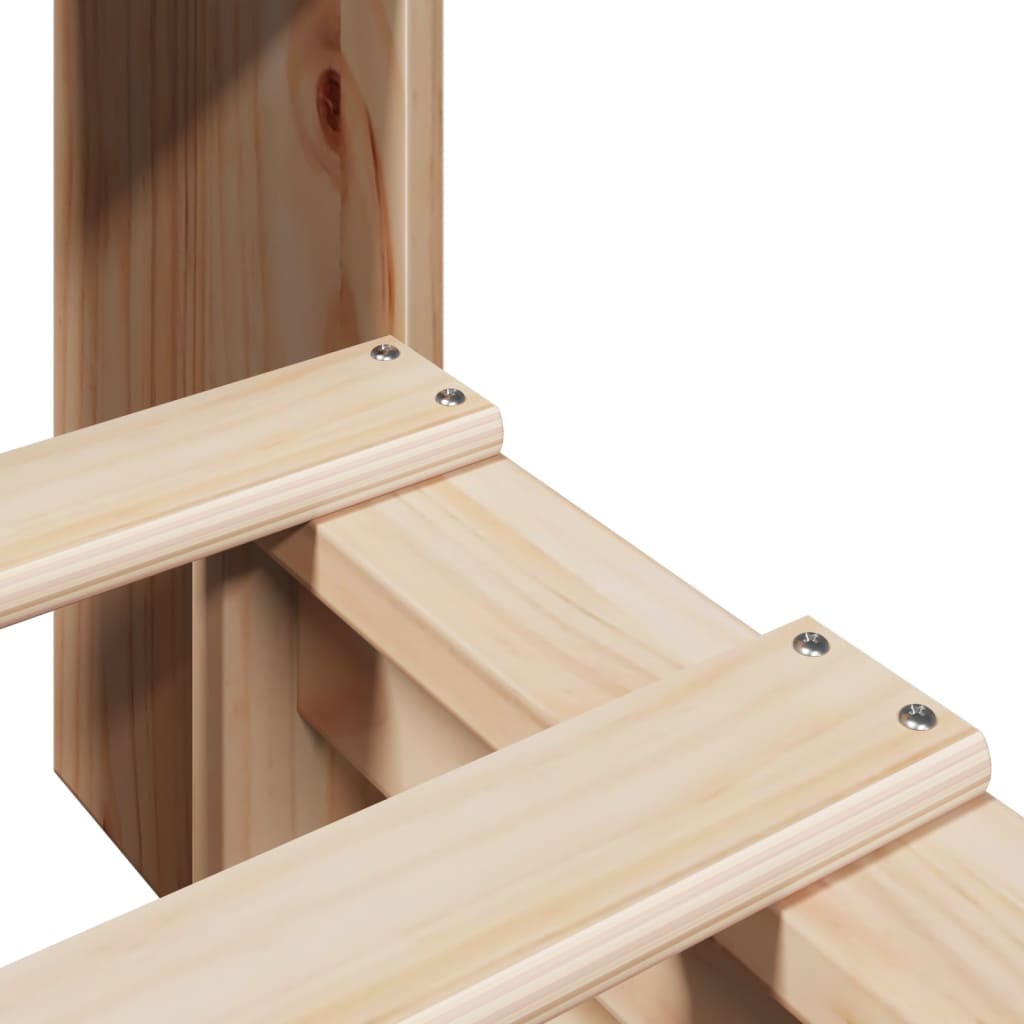 Solid Wood Bookcase Bed 100x200 cm - No Mattress Included