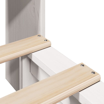 White Solid Wood Bookcase Bed Frame 75x190 cm - Small Single