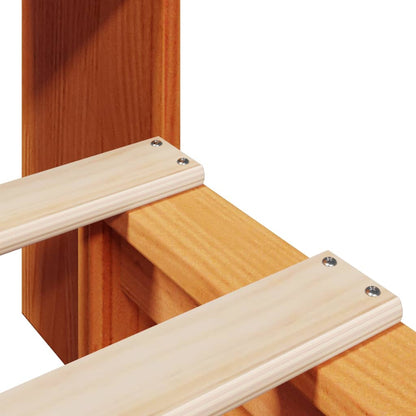 Wax Brown Solid Wood Bookcase Bed Frame 75x190 cm Small Single