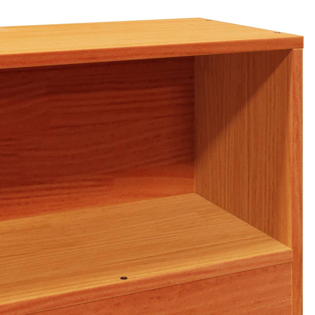 Wax Brown Solid Wood Bookcase Bed Frame 75x190 cm Small Single