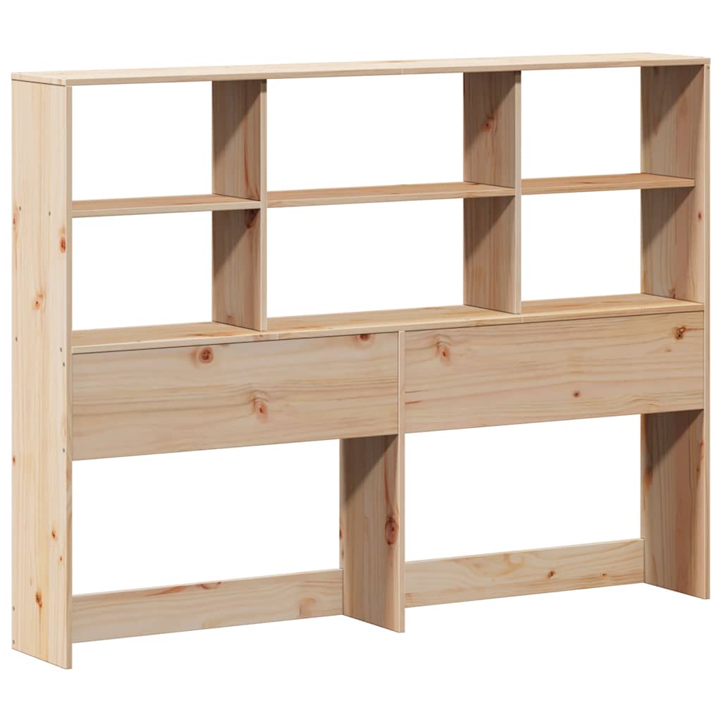 Stylish 140x200 cm Solid Wood Bookcase Bed Frame - No Mattress