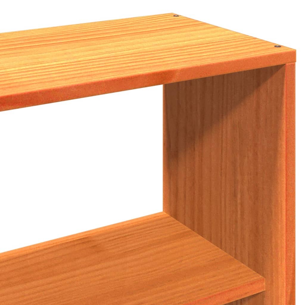 Solid Wood Bookcase Bed, Wax Brown, 160x200 cm, No Mattress