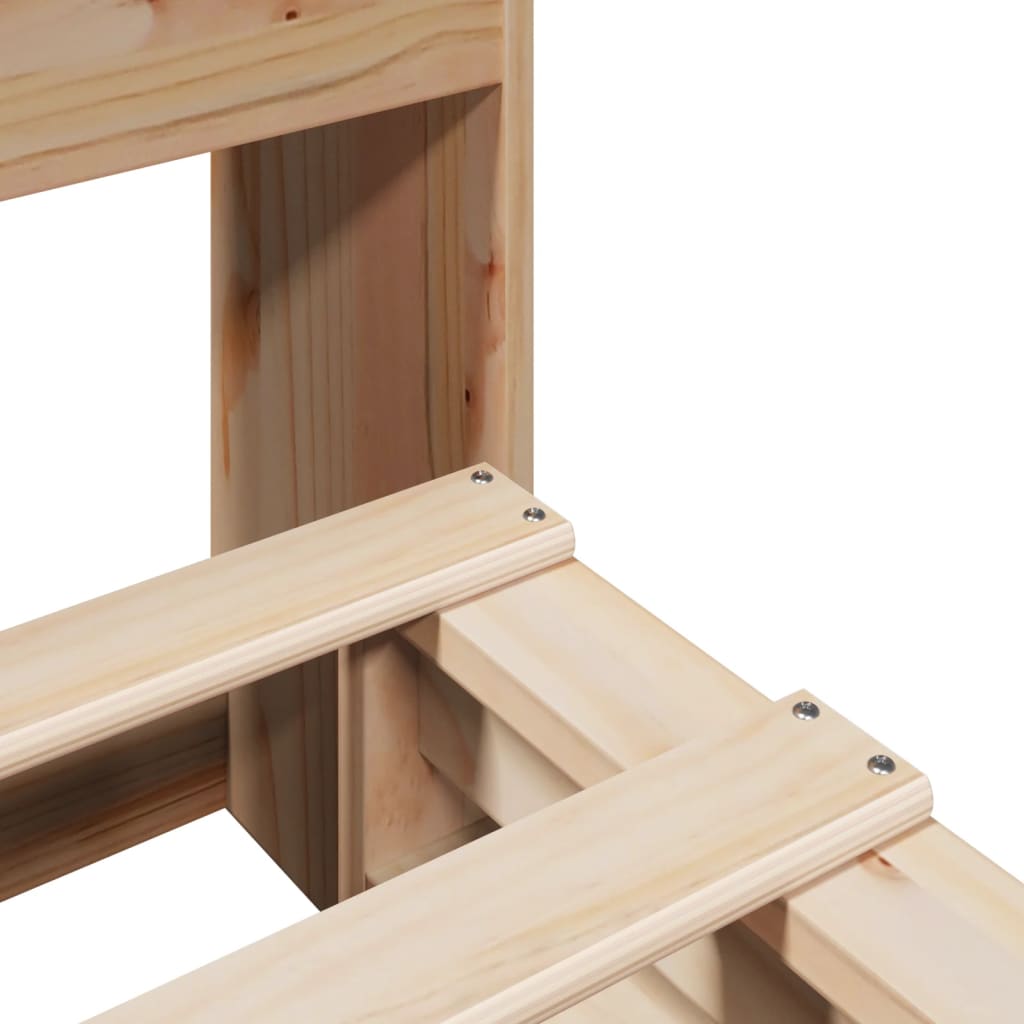 Solid Wood Super King Bookcase Bed 180x200 cm - Frame Only