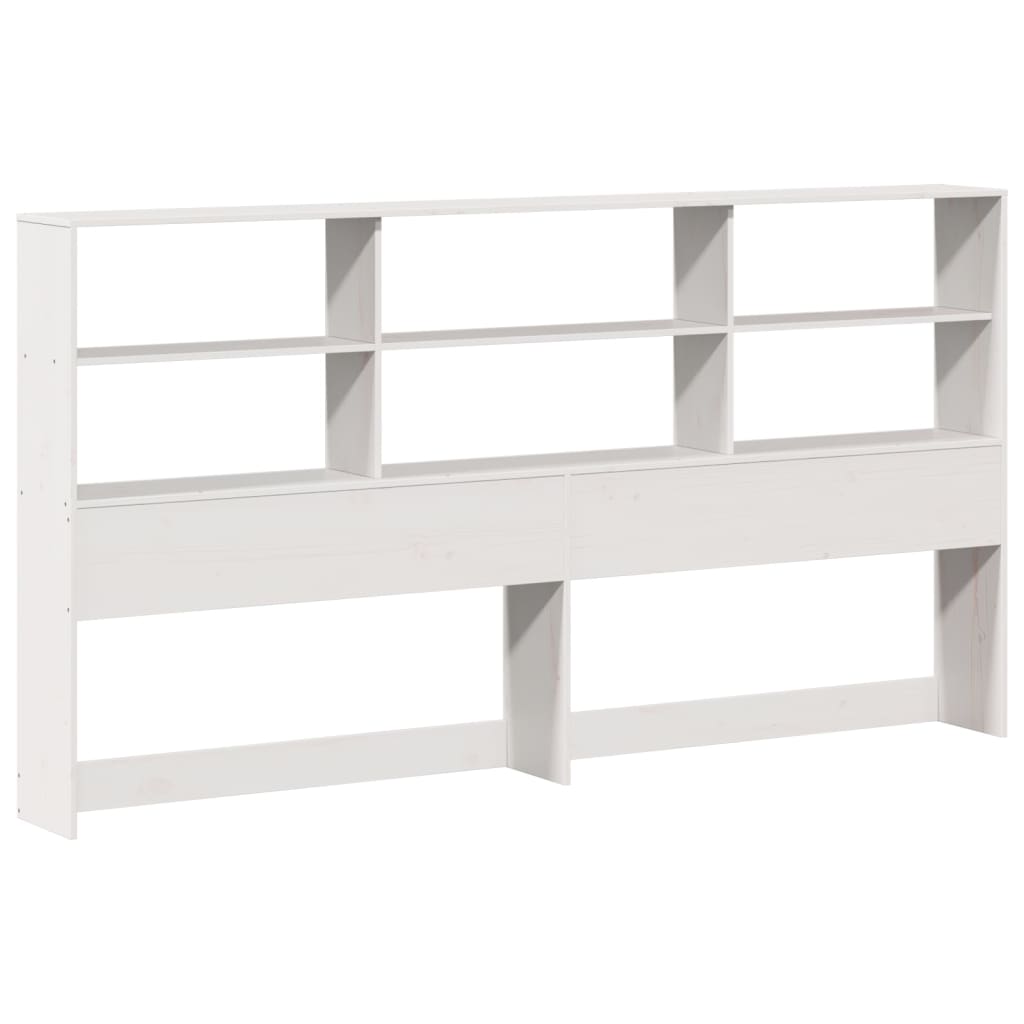 Solid Wood Super King Bookcase Bed - White, 180x200 cm (Frame Only)
