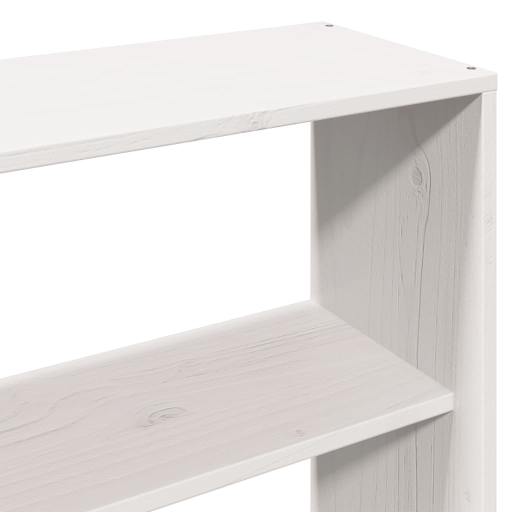 Solid Wood Super King Bookcase Bed - White, 180x200 cm (Frame Only)