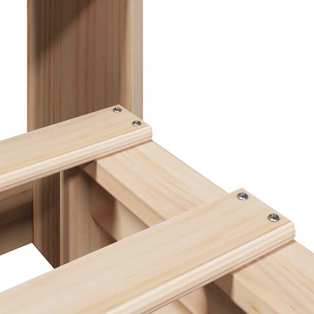 Solid Wood Bookcase Bed Frame 90x190 cm - Single, No Mattress