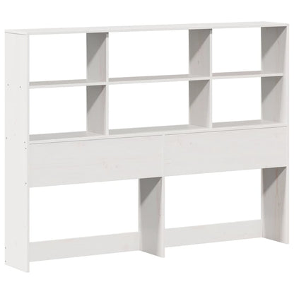 Solid Wood White Bookcase Bed 140x190cm - Mattress Not Included