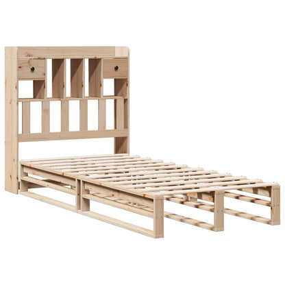 Solid Pine Bookcase Bed 100x200 cm - No Mattress Included