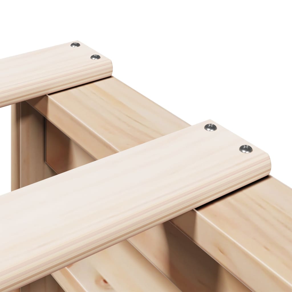 Solid Pine Wood Bookcase Bed Frame 140x200 cm - No Mattress