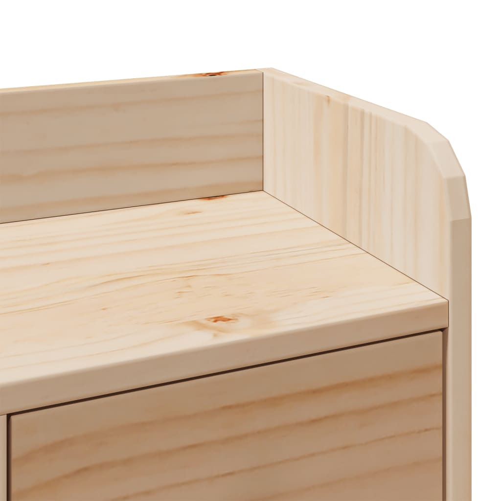 Solid Pine Wood Bookcase Bed Frame 140x200 cm - No Mattress