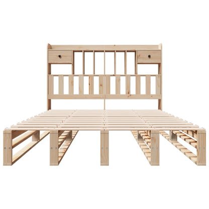 King Size 150x200 Solid Pine Bookcase Bed - No Mattress Included