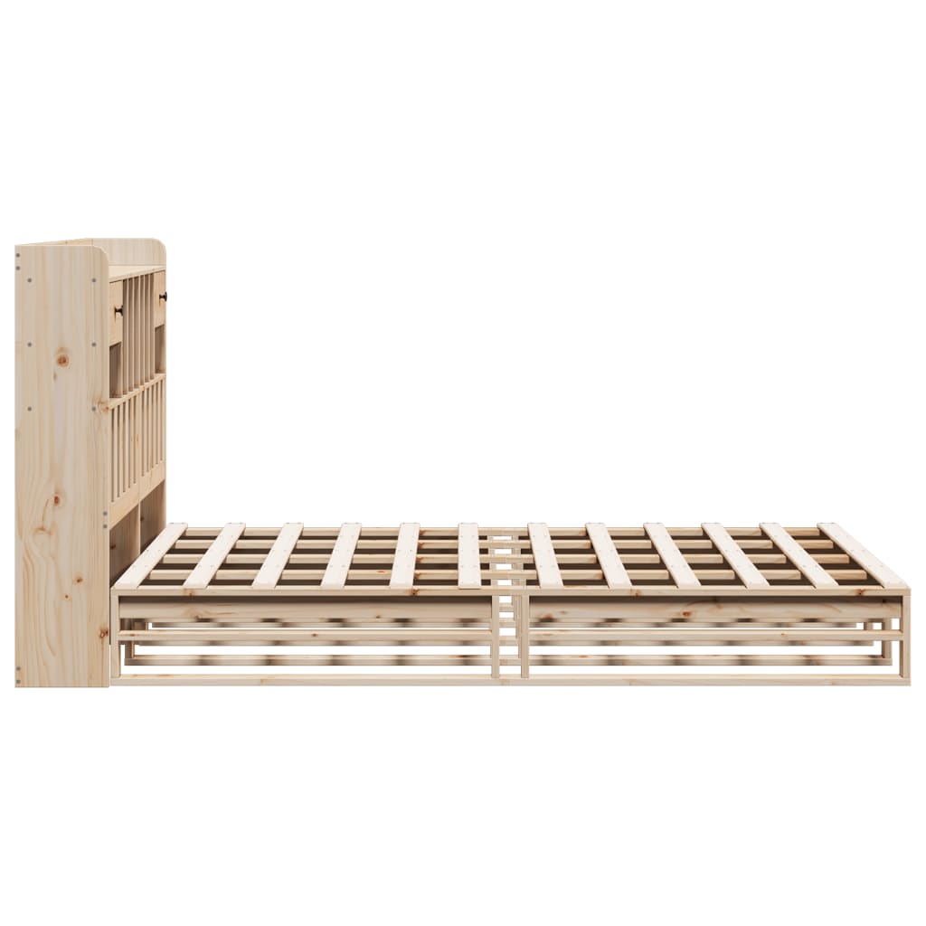 King Size 150x200 Solid Pine Bookcase Bed - No Mattress Included