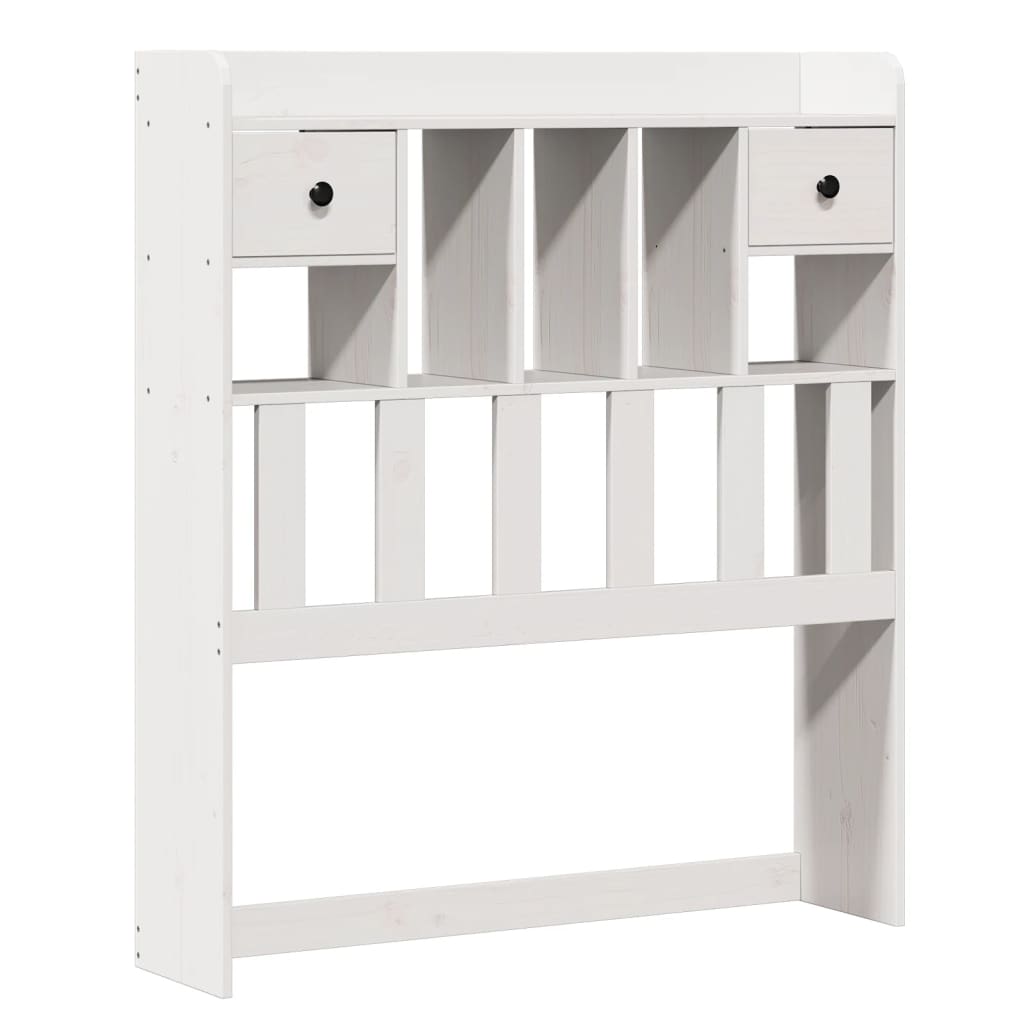 Solid Pine White Bookcase Bed 75x190 cm - Small Single