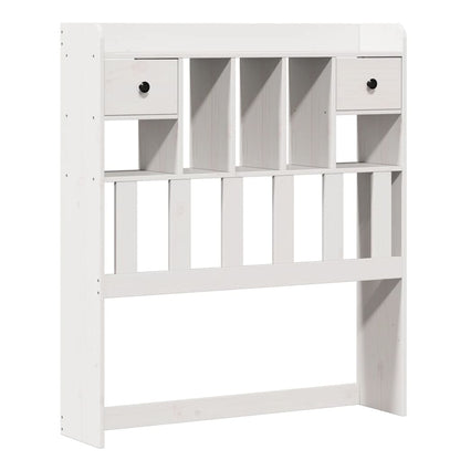 Solid Pine White Bookcase Bed 75x190 cm - Small Single