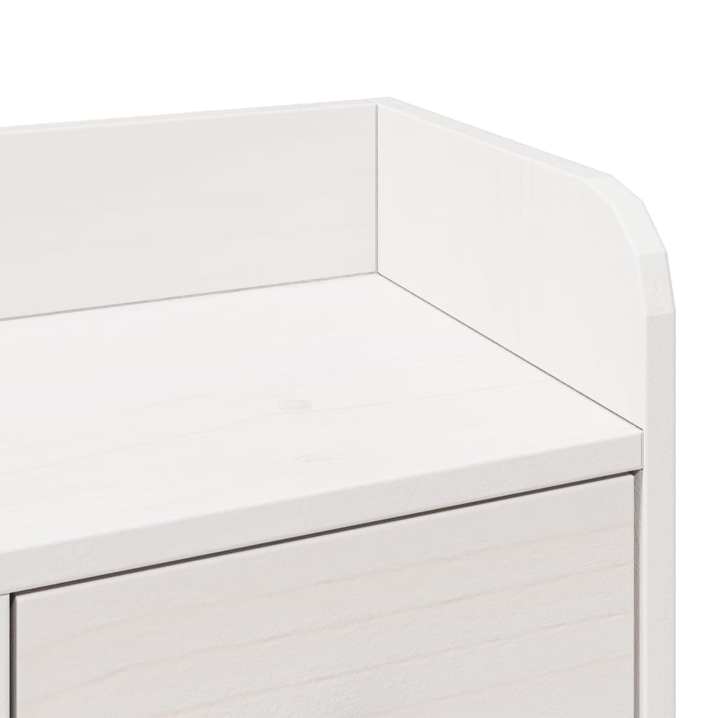 Solid Pine White Bookcase Bed 75x190 cm - Small Single