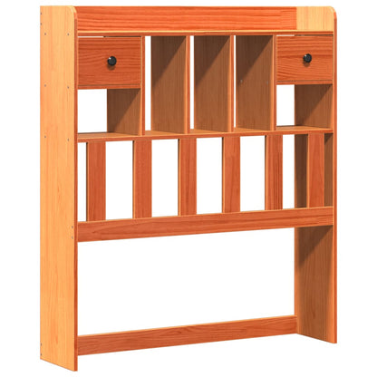 Solid Pine Wax Brown Bookcase Bed Frame 75x190 cm Small Single