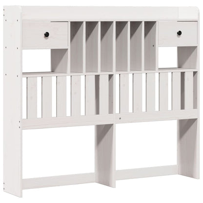 Solid Wood White Double Bookcase Bed Frame - 135x190 cm