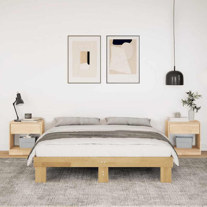 Solid Oak Bed Frame 140x200 cm - Sturdy & Stylish Wood Design