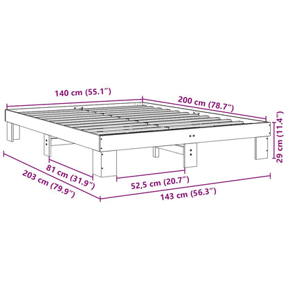 Solid Oak Bed Frame 140x200 cm - Sturdy & Stylish Wood Design