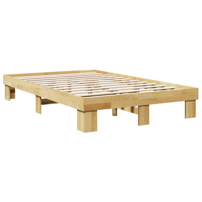 Compact Oak Solid Wood Bed Frame 120x190 cm - No Mattress Included